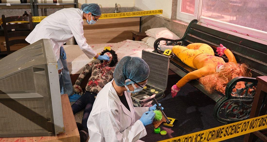   Analyzing clues and solving cases with our Forensic Science Lab