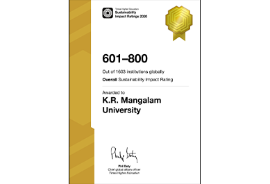 K.R. Mangalam University Secures Global Sustainability Impact Rating Band 601–800 in THE Sustainability Impact Ratings 2026